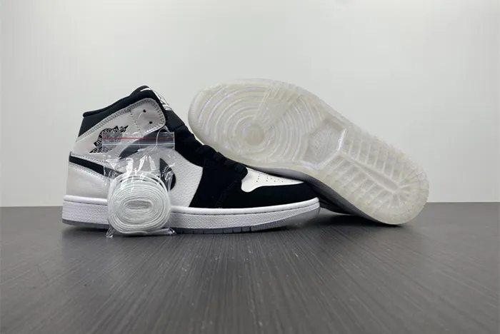 air jordan 1 mid white black Di*m*nd dh6933-100