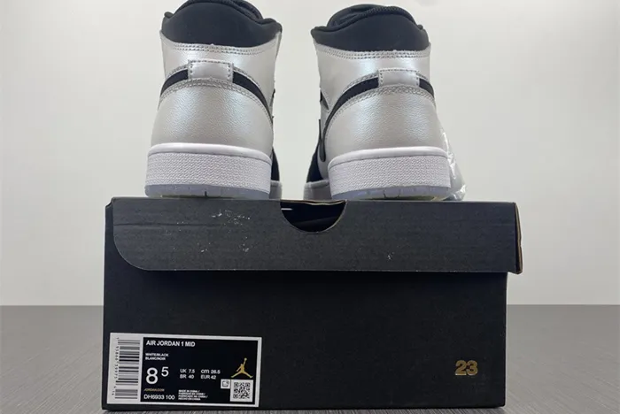 air jordan 1 mid white black Di*m*nd dh6933-100