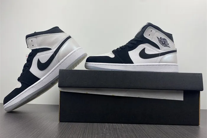 air jordan 1 mid white black Di*m*nd dh6933-100
