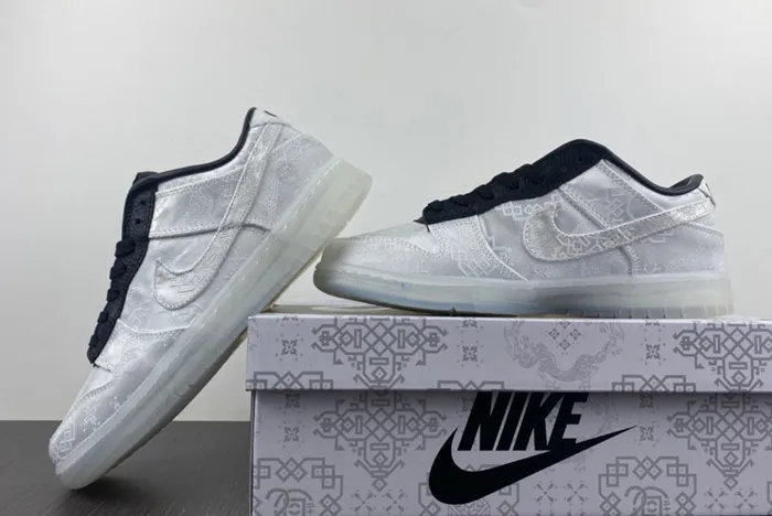 CLOT fragment Nike Dunk Low Colorway White/Black FN0315-110